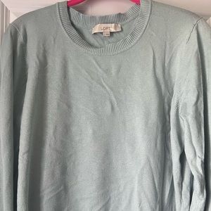 LOFT blue crew neck sweater size large